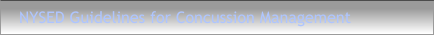 NYSED Guidelines for Concussion Management